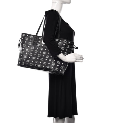 MCM Visetos Medium Reversible Shopper Tote Black 3 of 22