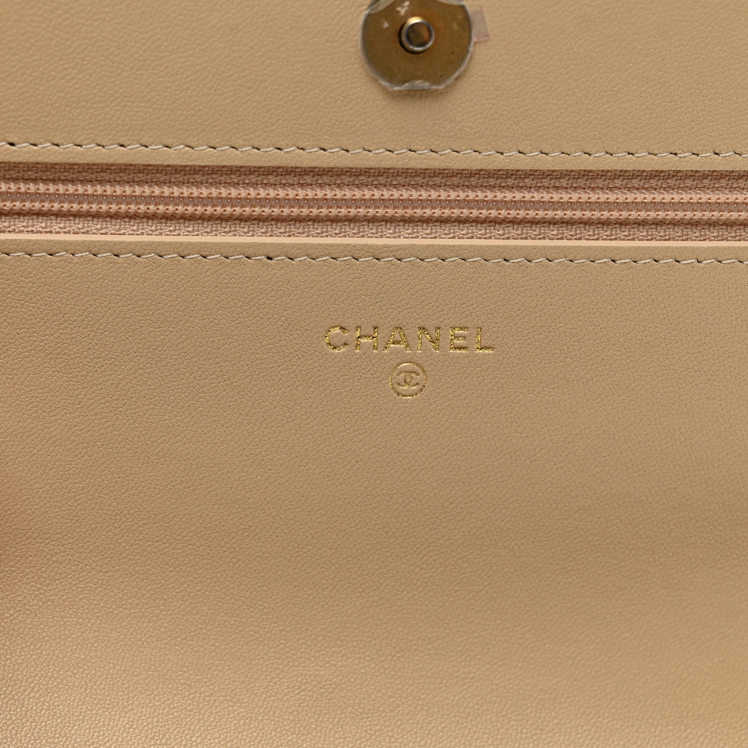 Chanel Lambskin Quilted Chanel 19 Wallet On Chain WOC Beige 7 of 14