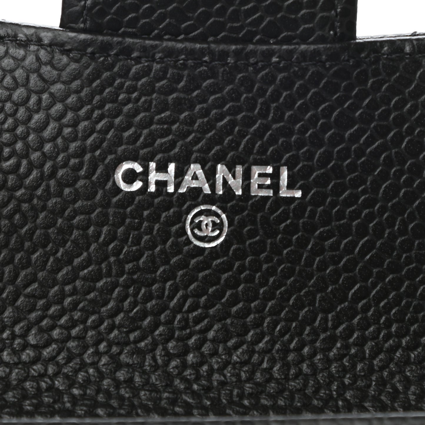 Caviar Quilted Flap Card Holder Wallet Black