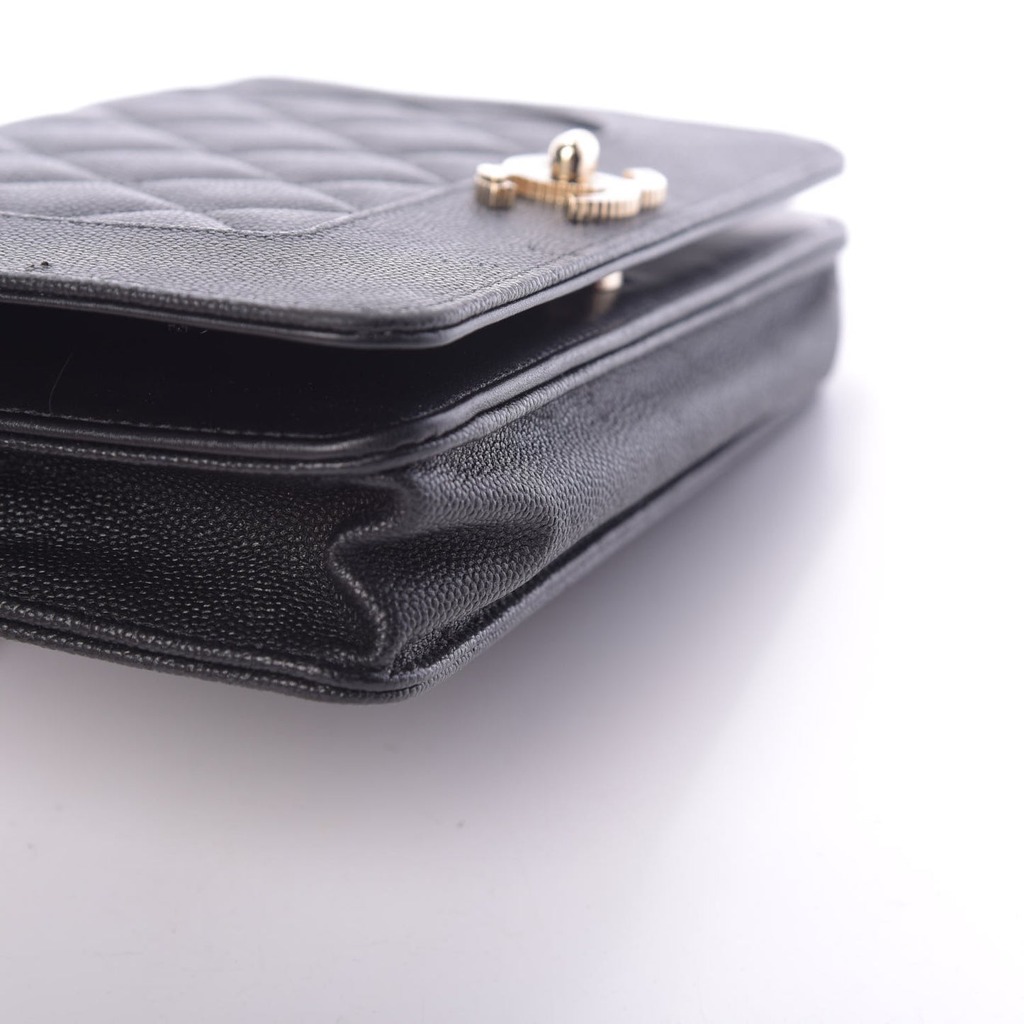 Caviar Quilted Vintage Mademoiselle Wallet On Chain WOC Black