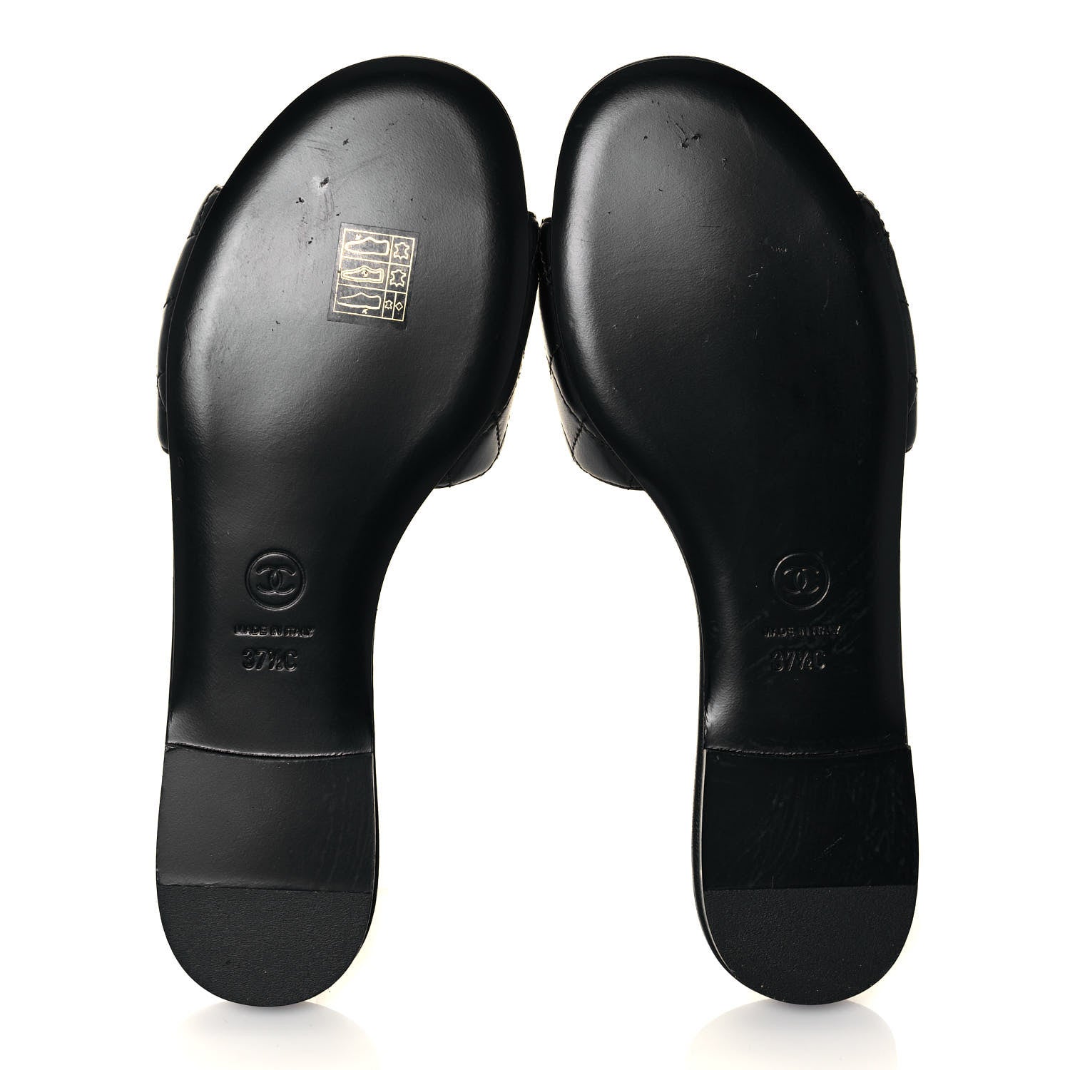 Chanel Lambskin Quilted CC Turnlock Sandals 37.5 Black 5 of 8