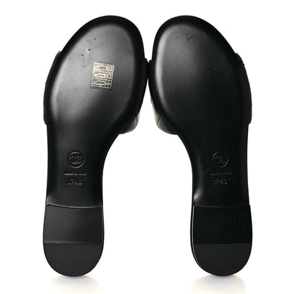 Chanel Lambskin Quilted CC Turnlock Sandals 37.5 Black 5 of 8
