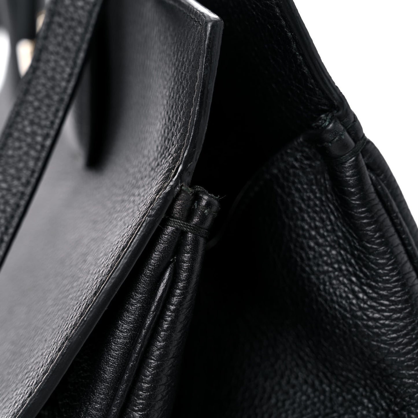 Hammered Calfskin Medium Studio Bag Black