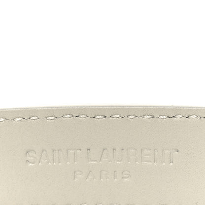 Saint Laurent Smooth Calfskin Monogram Square Buckle Belt 75 30 Crema Soft 4 of 5