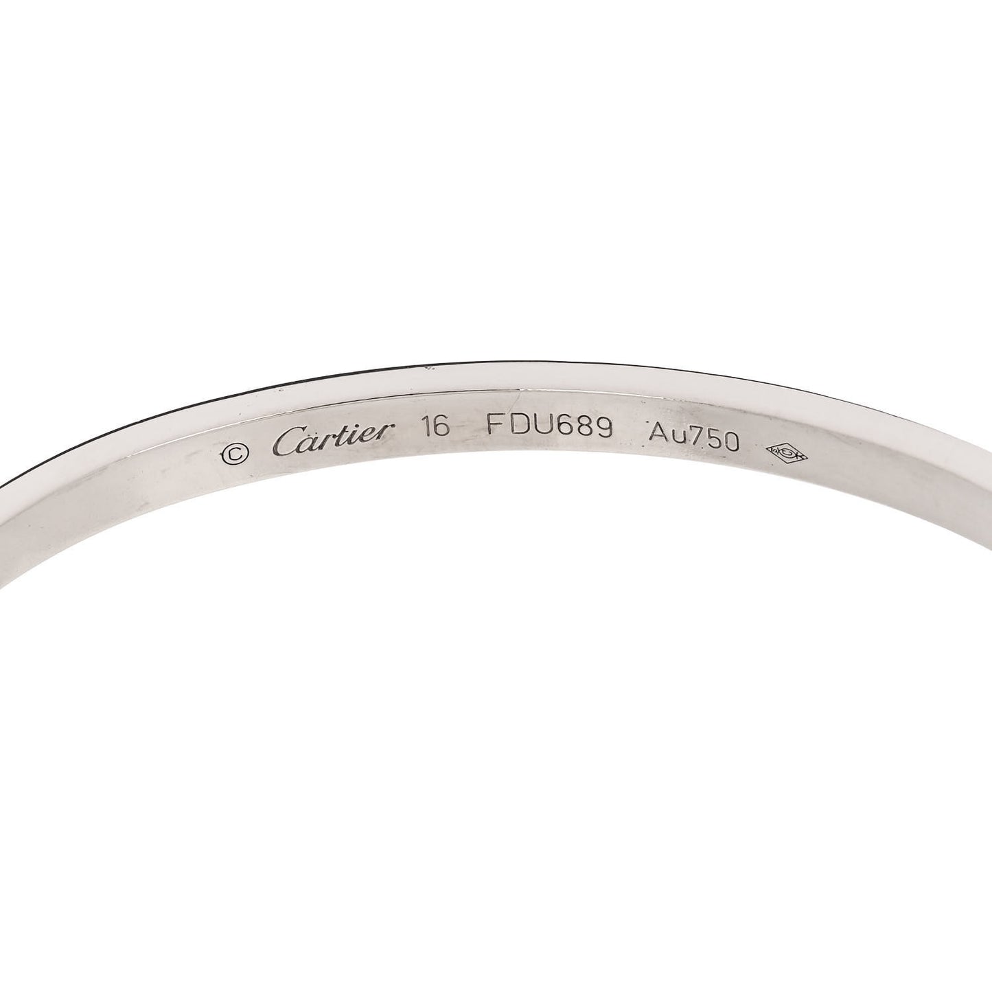 18K White Gold Small LOVE Bracelet 16