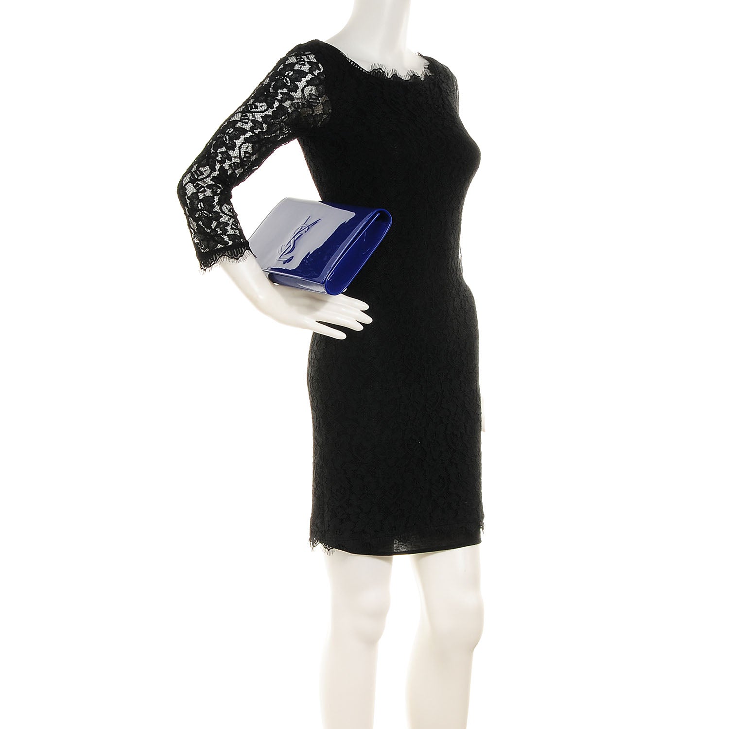 Saint Laurent Patent Belle De Jour Clutch Royal Blue 2 of 7