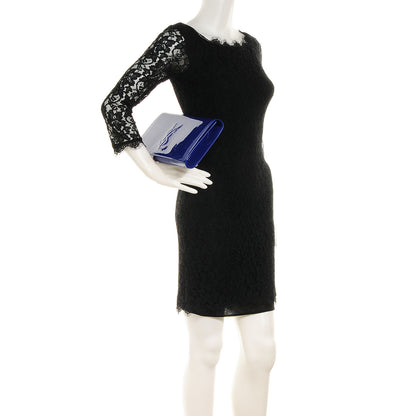 Saint Laurent Patent Belle De Jour Clutch Royal Blue 2 of 7