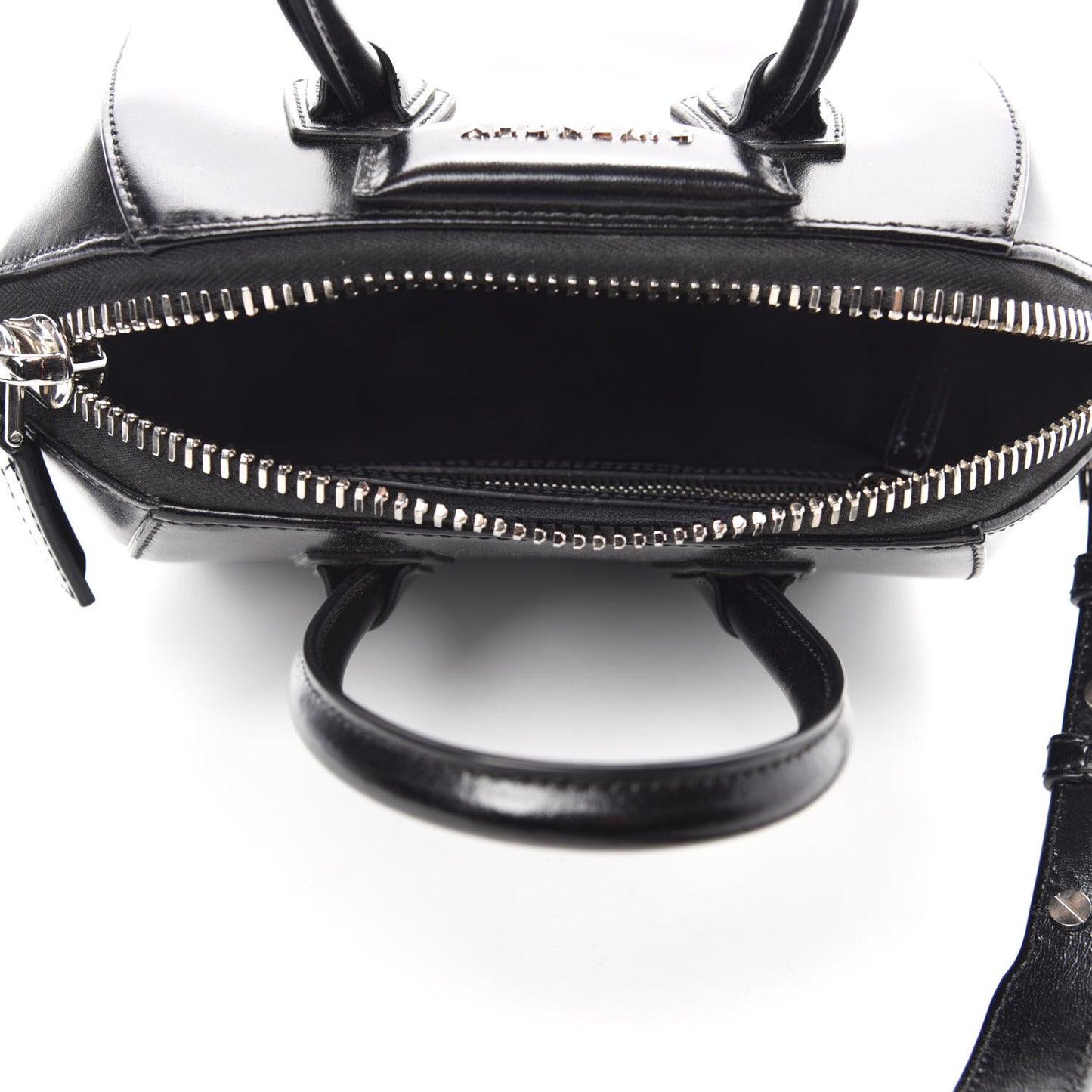 Shiny Lord Calfskin Mini Antigona Black