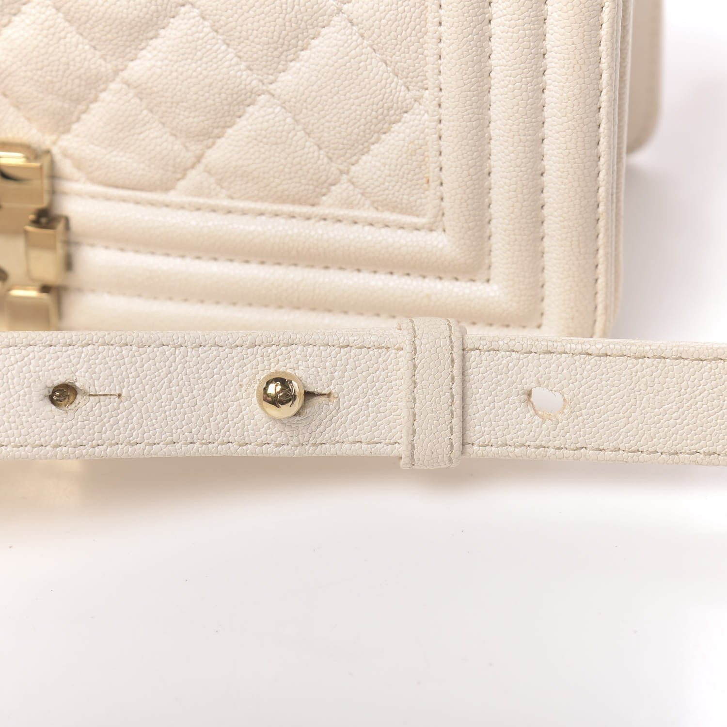 Chanel Caviar Quilted Medium Boy Flap Ivory 12 of 17