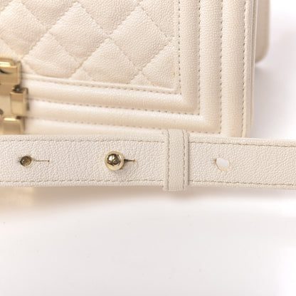 Chanel Caviar Quilted Medium Boy Flap Ivory 12 of 17