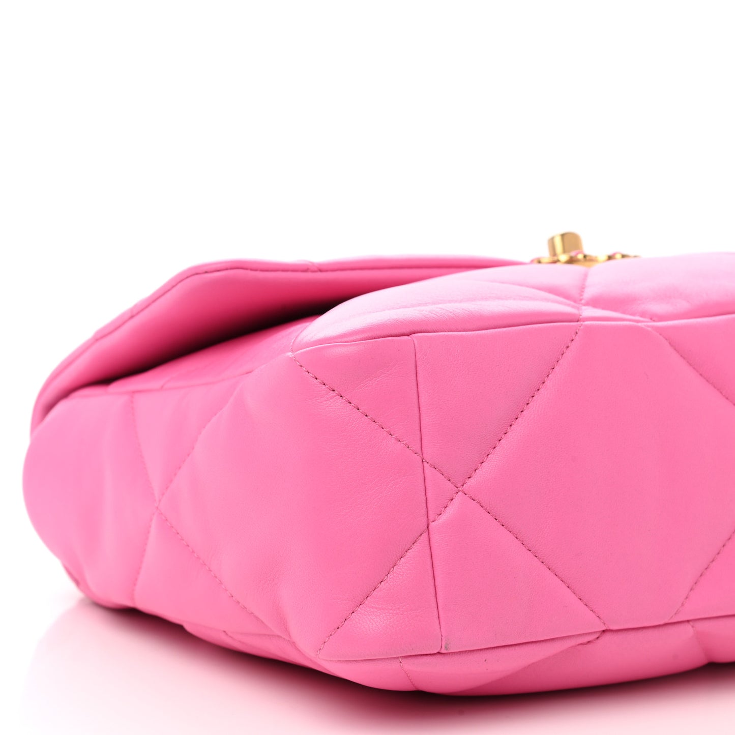Lambskin Quilted Large Chanel 19 Flap Neon Pink