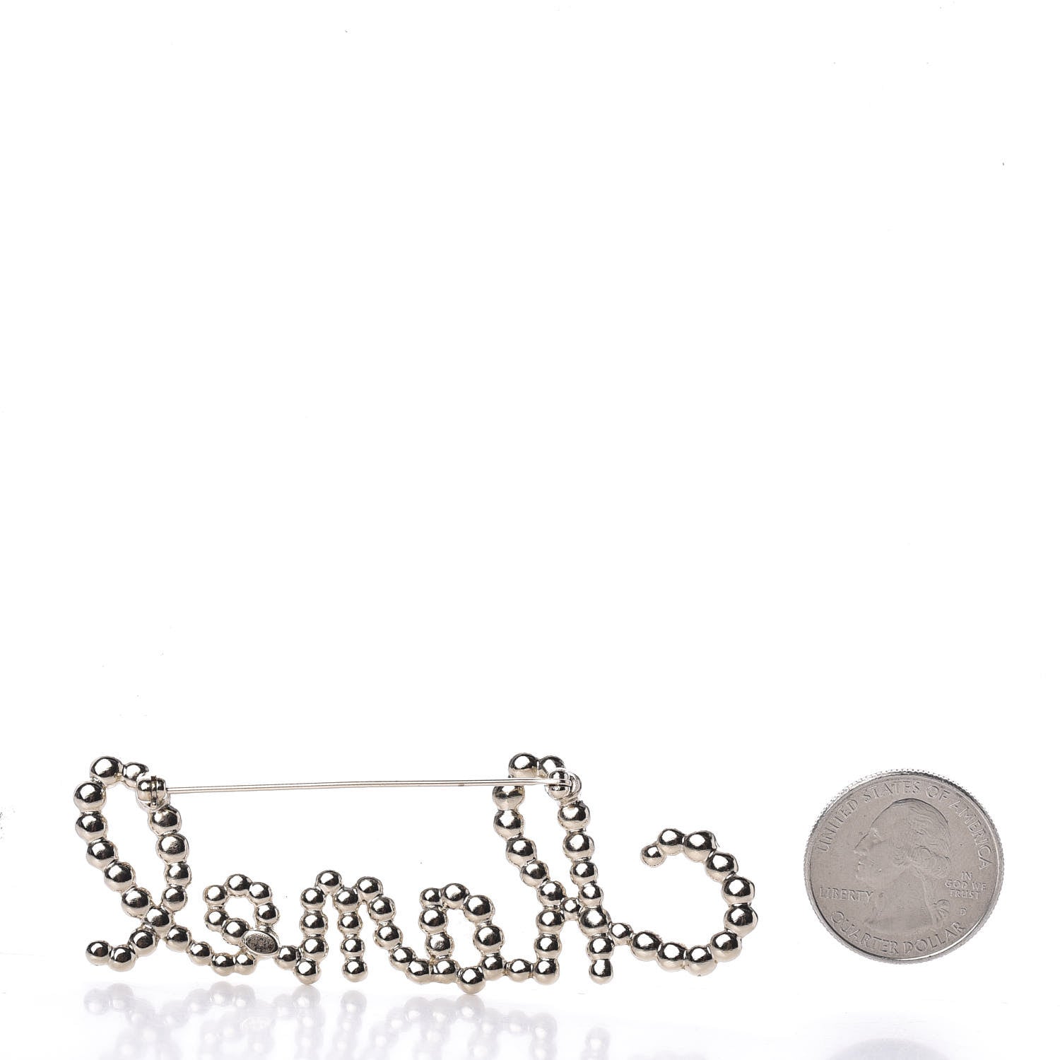 Chanel Metal Glass Swirling Pearls Brooch Pin Gold 2 of 4