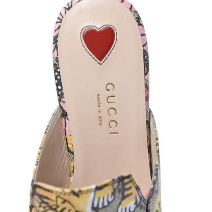 Gucci GG Supreme Monogram Bengal Womens Princetown Slippers 35 Beige Crop Pink 7 of 8