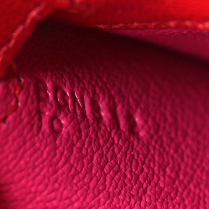 Hermes Madame Calfskin Verso Kelly Sellier 25 Rouge Piment Rose Shocking 7 of 10