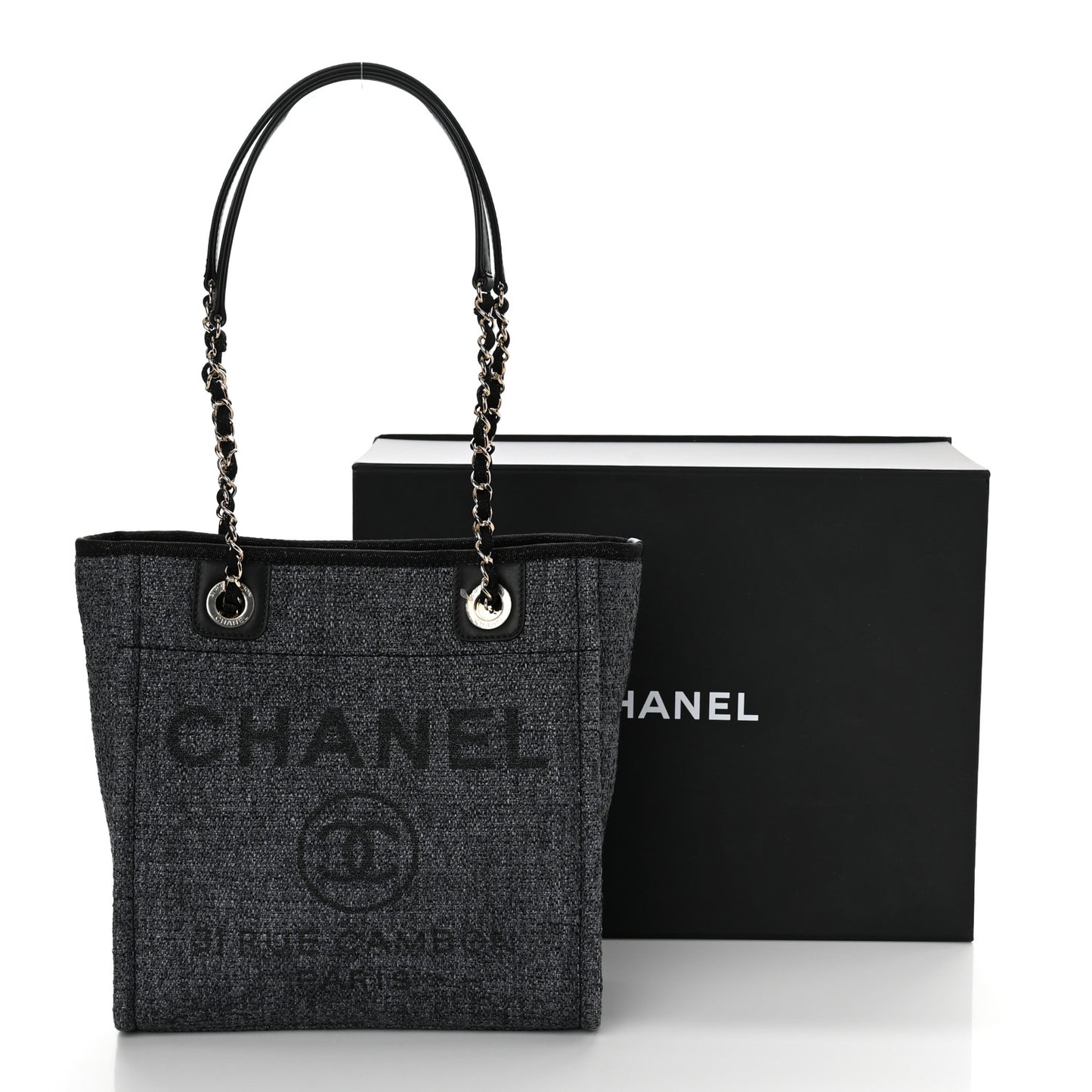 Lurex Boucle Mini Deauville Tote Blue