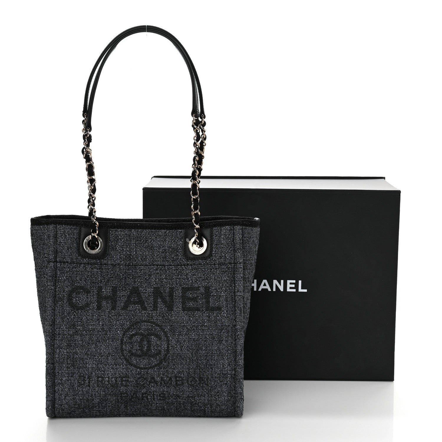 Chanel Lurex Boucle Mini Deauville Tote Blue 11 of 11