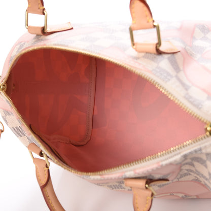 Louis Vuitton Damier Azur Tahitienne Speedy Bandouliere 30 Rose Ballerine 5 of 8