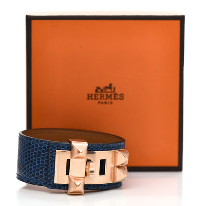 Hermes Lizard Collier De Chien CDC 24 Bracelet T2 Bleu Saphir 6 of 6