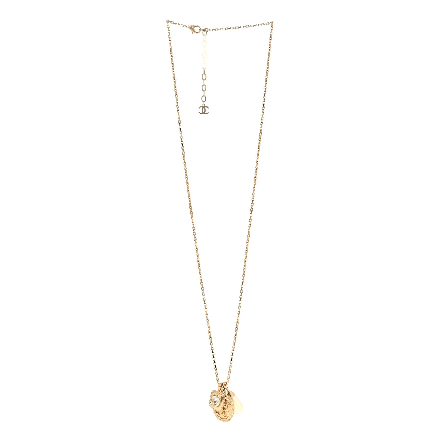 Crystal Pearl Necklace Gold