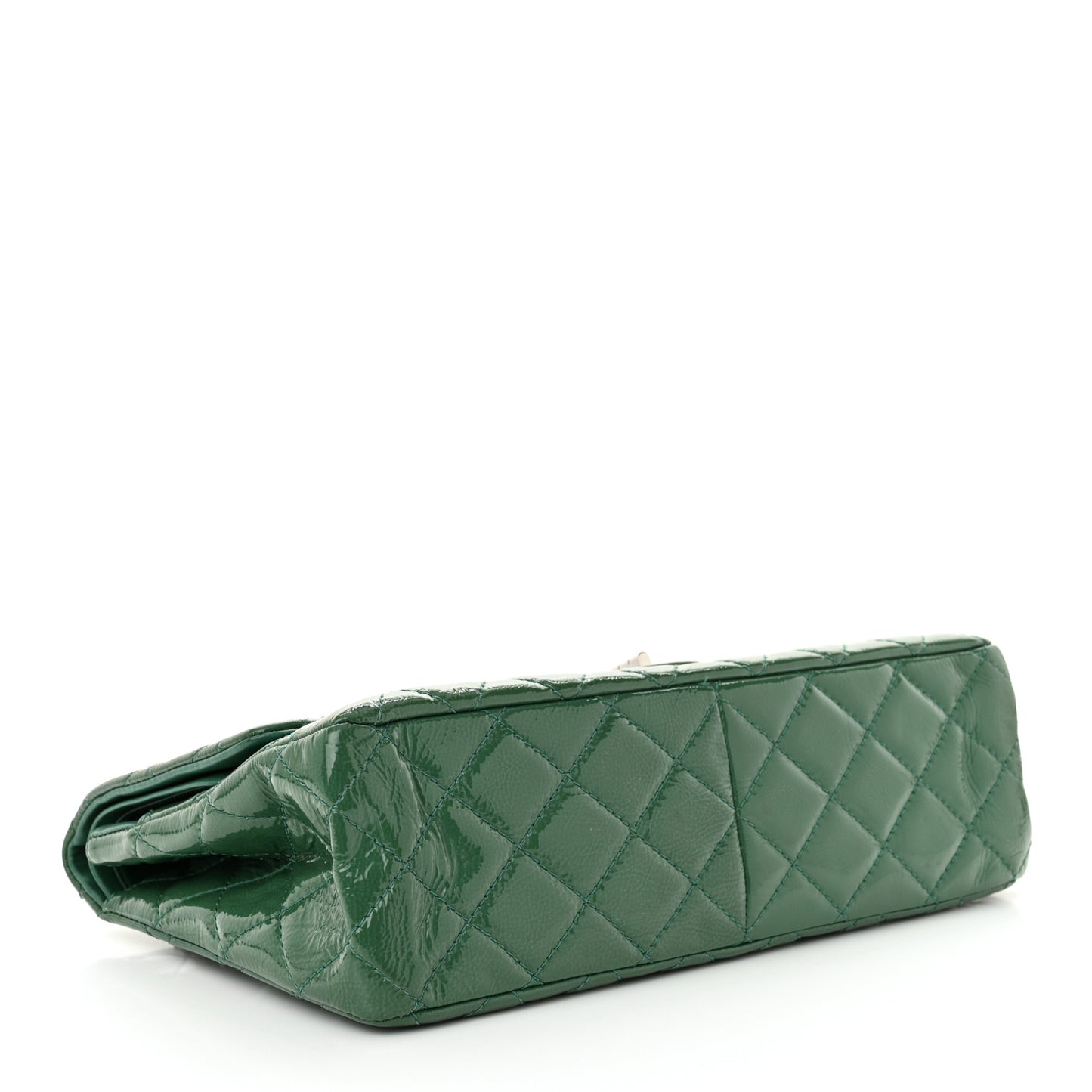 Distressed Patent Quilted 2.55 Reissue 227 Flap Green