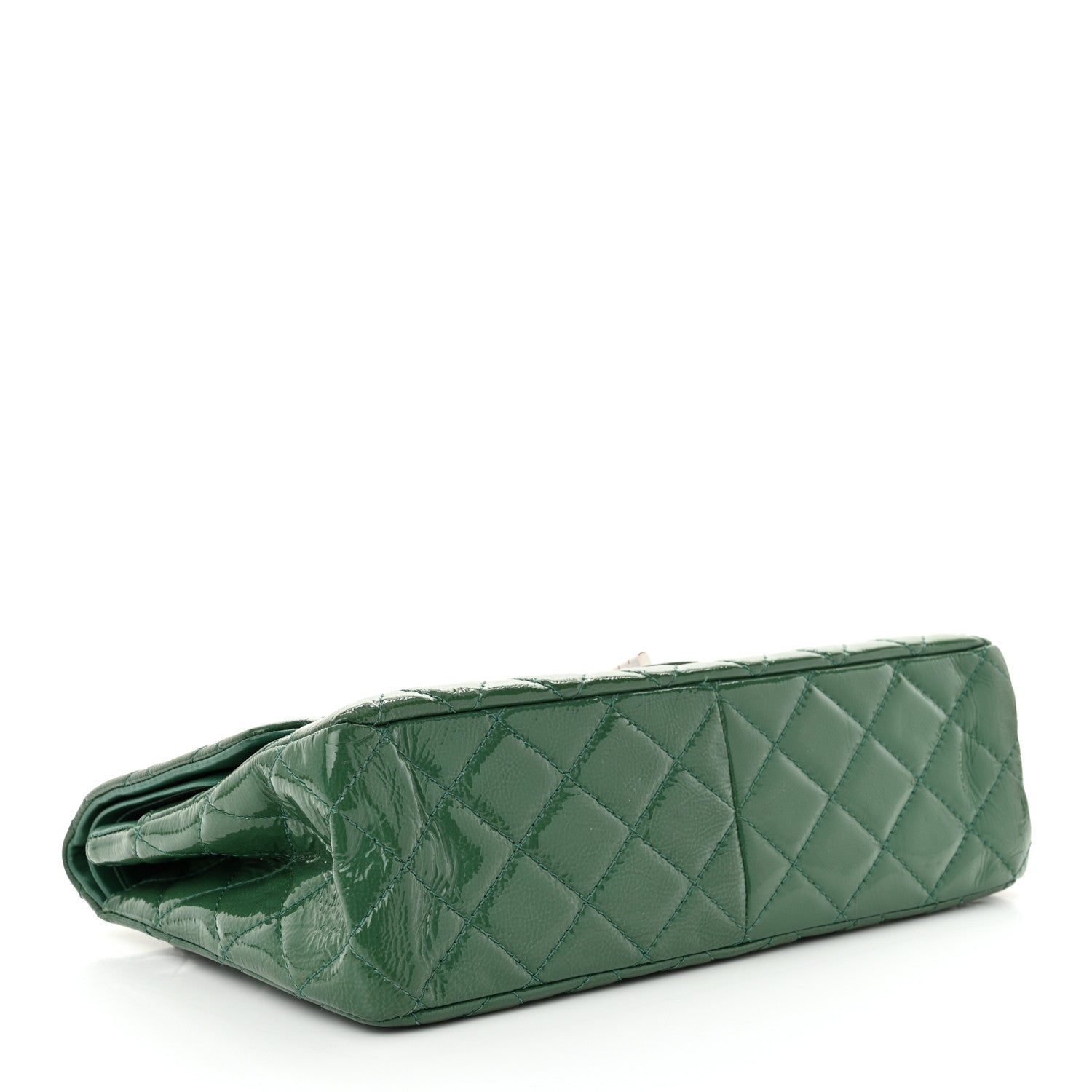 Chanel Distressed Patent Quilted 2.55 Reissue 227 Flap Green 4 of 10