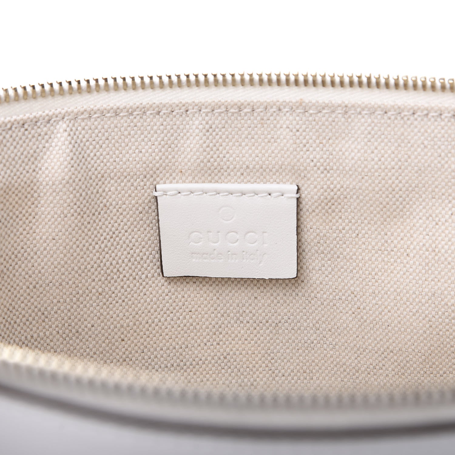 Gucci Canvas Umbrella Zip Top Pouch Yellow White 6 of 7