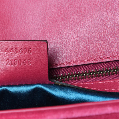 Gucci Velvet Matelasse Blind for Love Embroidered Medium GG Marmont Shoulder Bag Light Raspberry Rose Multicolor 7 of 11