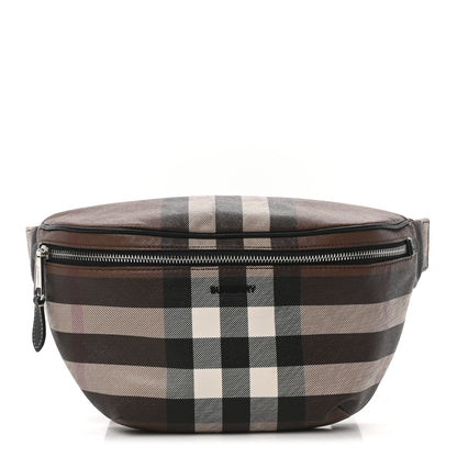 Burberry E-canvas Check Cason Bum Bag Dark Birch Brown 1 of 10