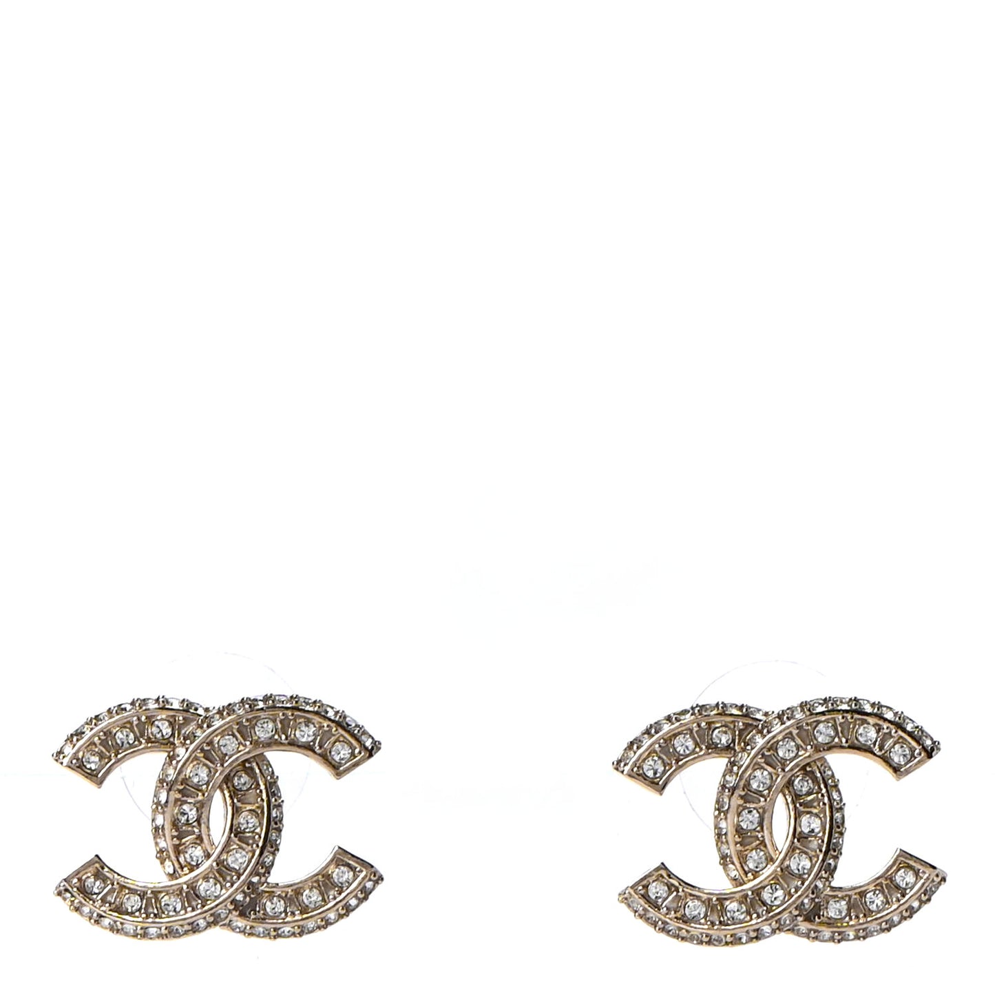 Crystal Timeless CC Earrings Light Gold