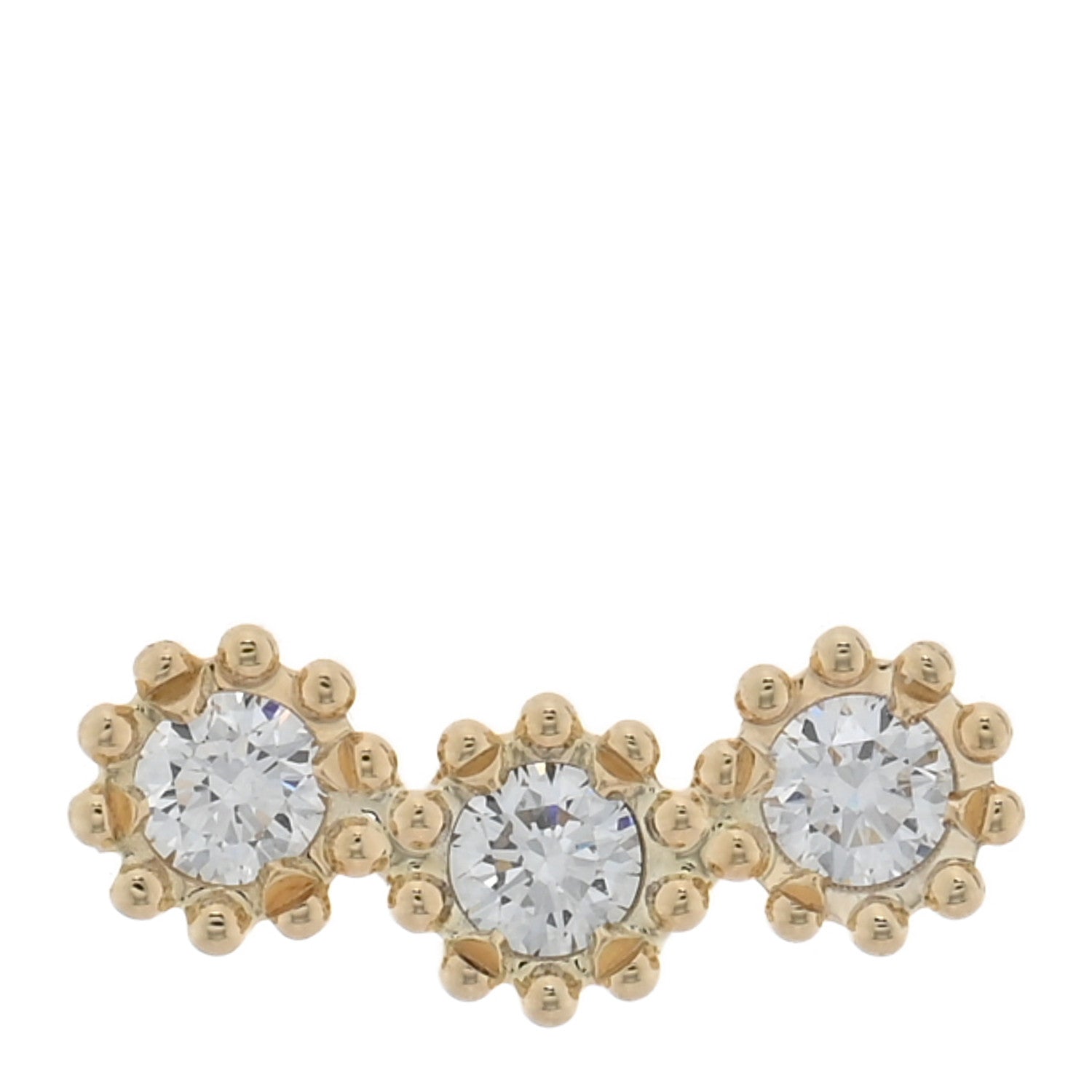 Christian Dior 18K Yellow Gold Diamond Mimirose Single Earring 1 of 5