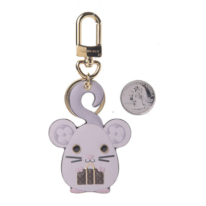Louis Vuitton Calfskin Monogram Vuittonite Rat Bag Charm Key Holder 2 of 5