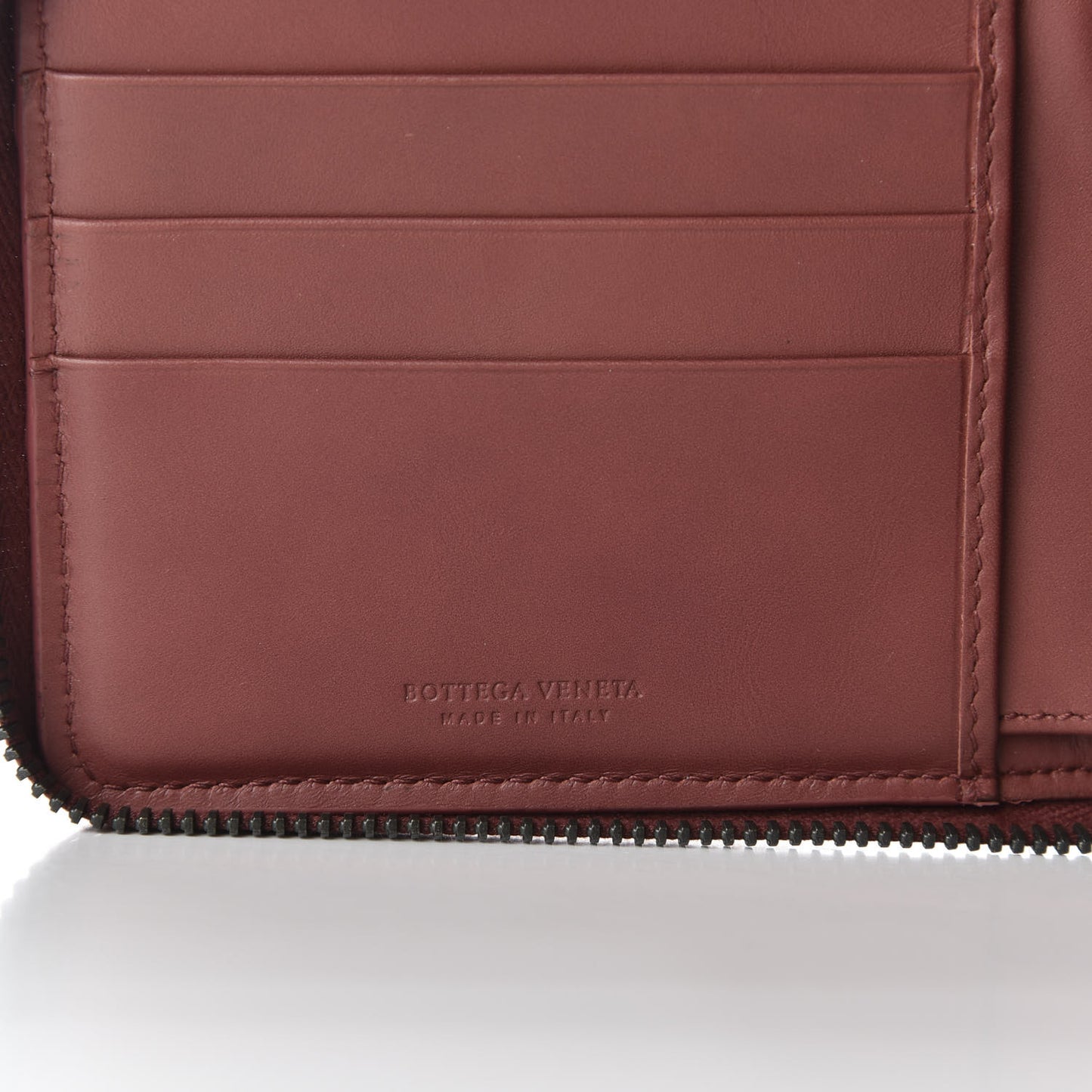 Nappa Intrecciato Zip Around Compact Wallet Canyon