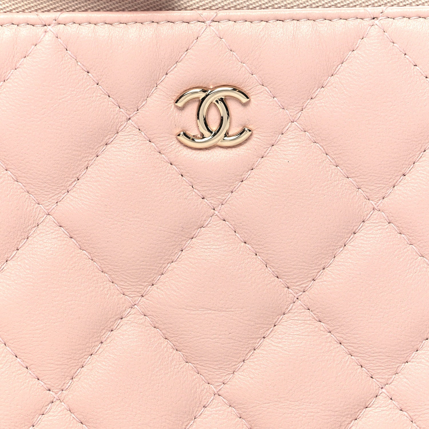 Chanel Lambskin Quilted Small Cosmetic Pouch Pink 8 of 8