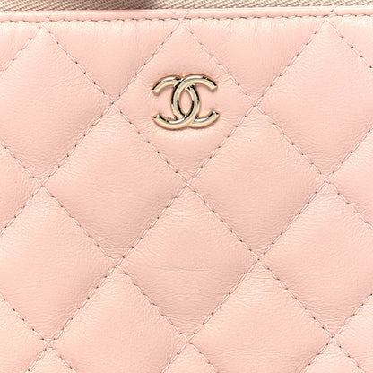Chanel Lambskin Quilted Small Cosmetic Pouch Pink 8 of 8