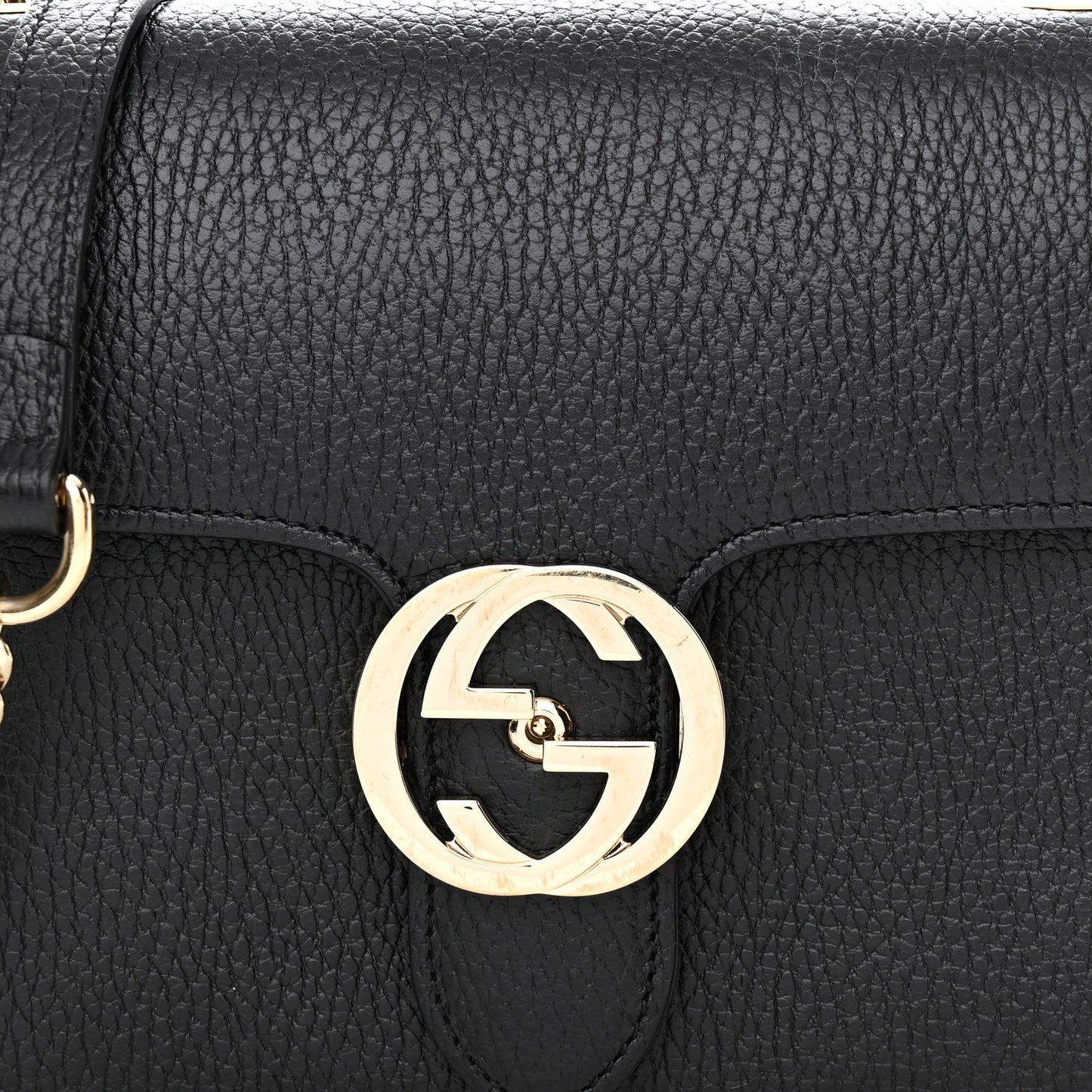 Dollar Calfskin Small Interlocking G Shoulder Bag Black