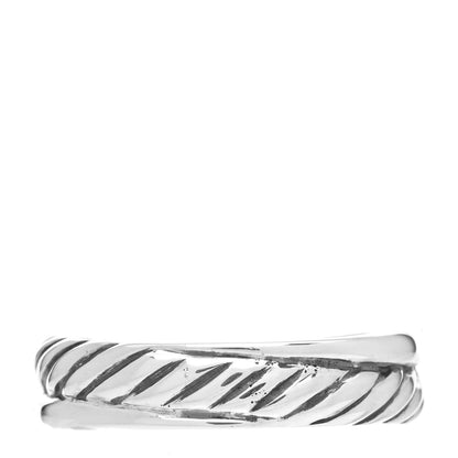David Yurman Sterling Silver Diamond 5mm Crossover Ring 52 6 3 of 5