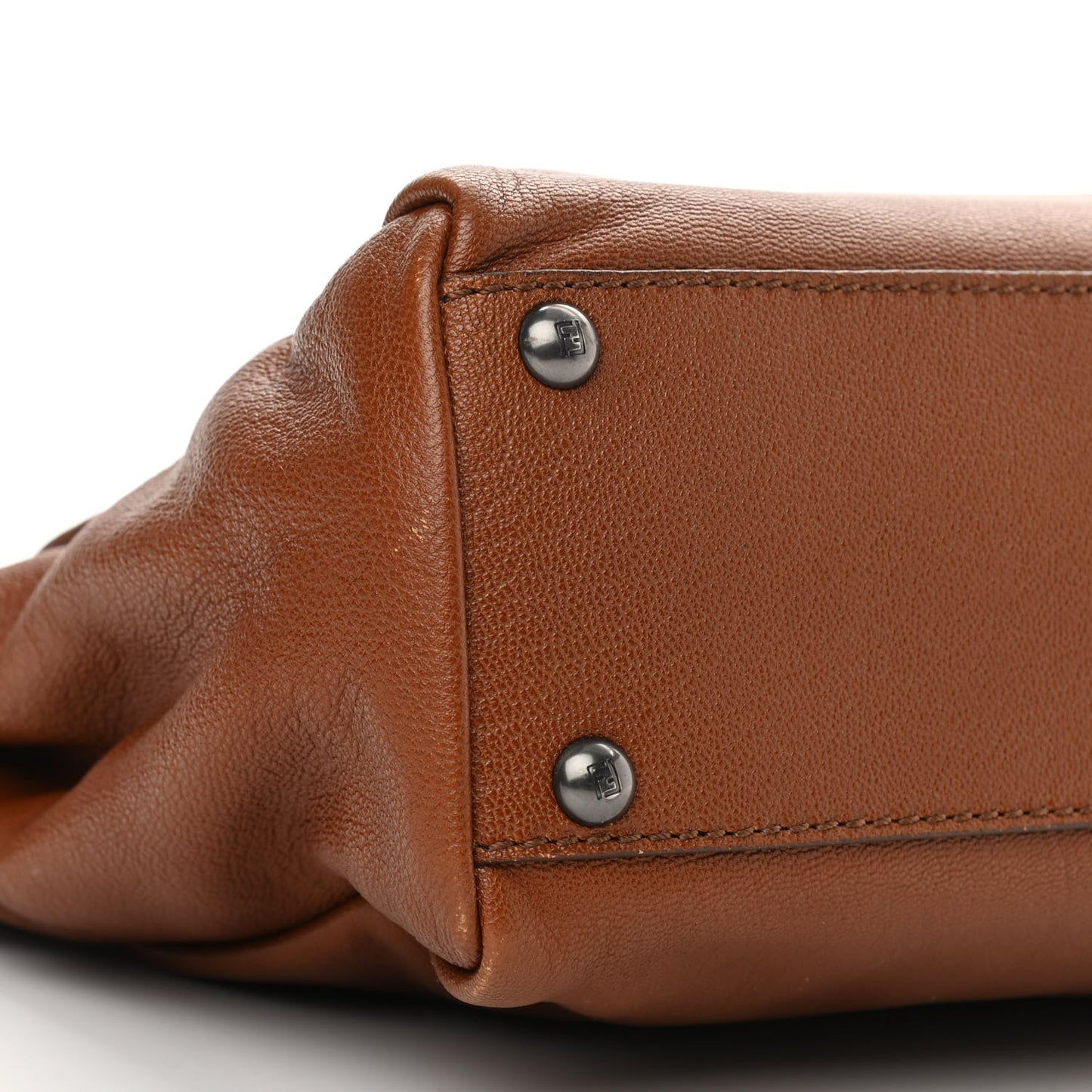 Goatskin Zucca Medium Peekaboo Iconic Satchel Cuoio Tobacco Moro