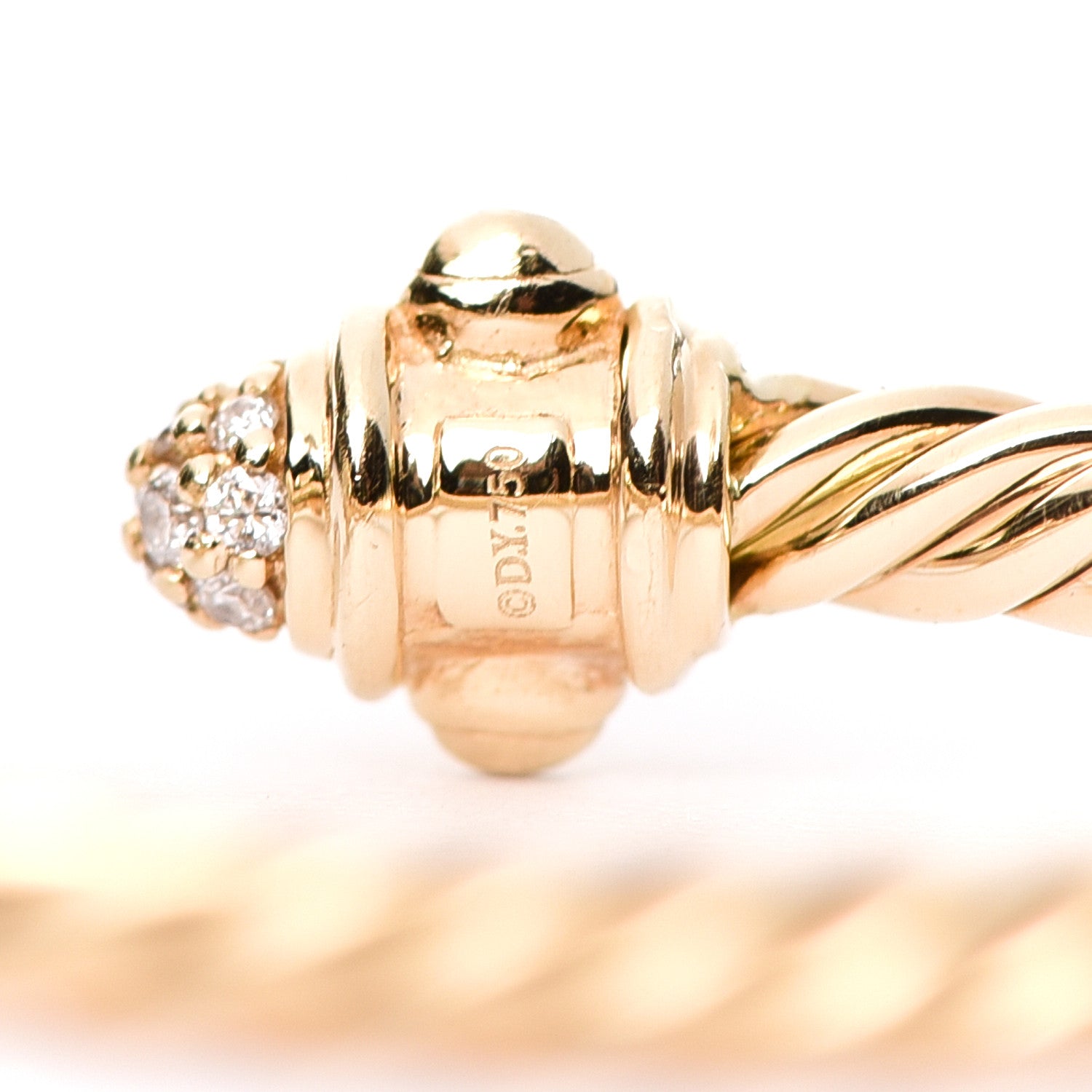 David Yurman 18K Yellow Gold Diamond Renaissance Ring 54 7 4 of 6
