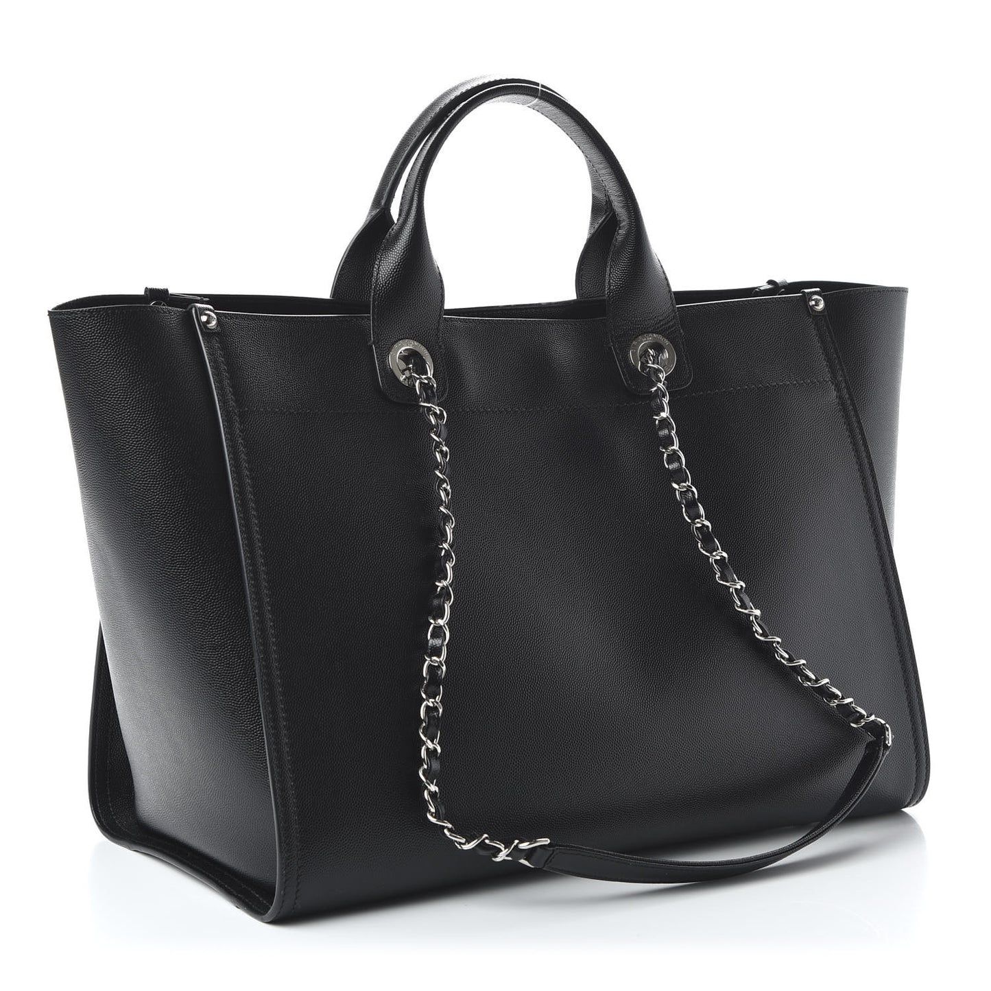 Caviar Large Studded Deauville Tote Black