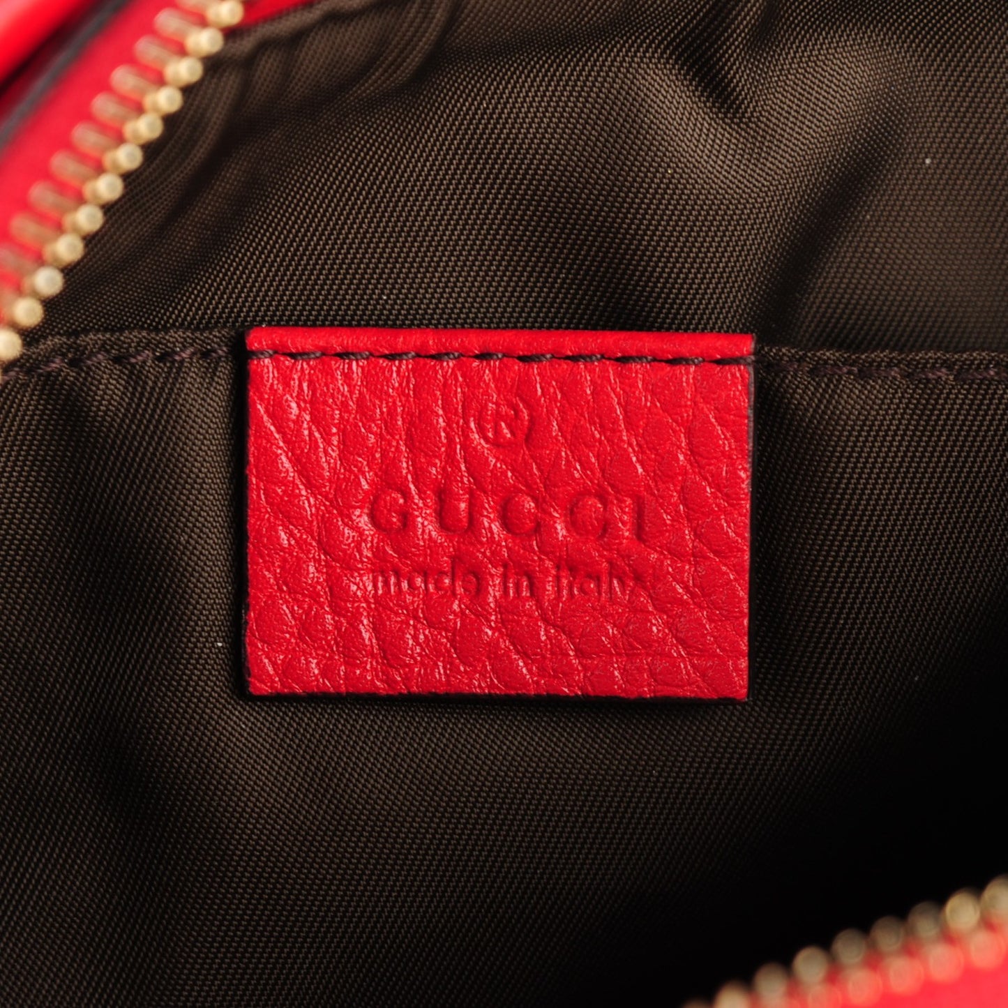 Pebbled Calfskin Soho Cosmetic Case Tabasco Red