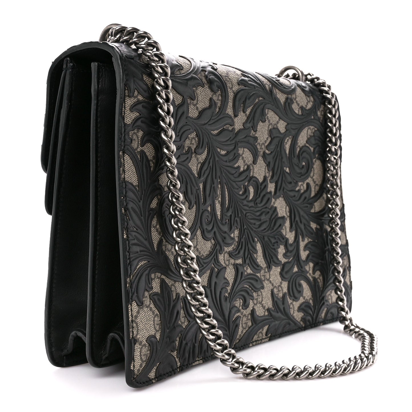 GG Supreme Monogram Arabesque Medium Dionysus Shoulder Bag Black
