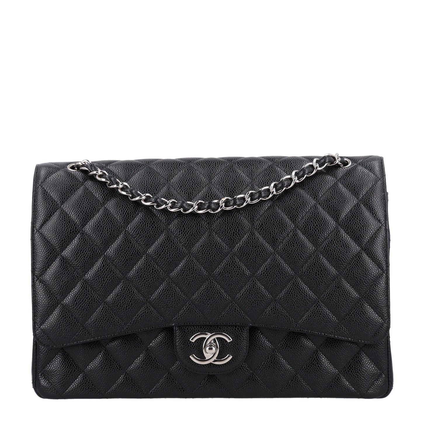 Caviar Quilted Maxi Double Flap Black