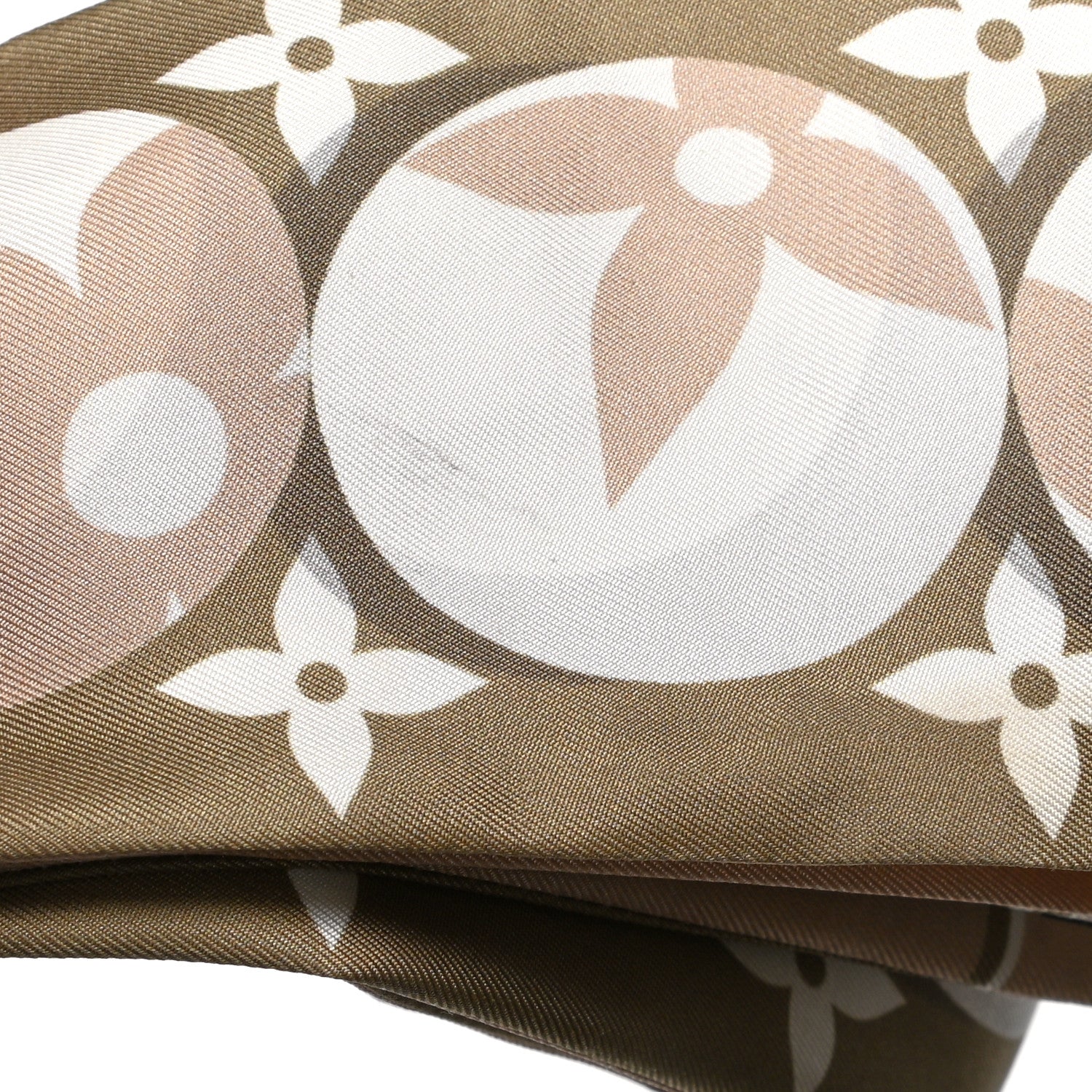 Louis Vuitton Silk Monogram Marbles Classic Bandeau Kaki Beige White 6 of 6