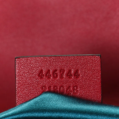 Gucci Velvet Matelasse Mini GG Marmont Shoulder Bag Hibiscus Red 7 of 12
