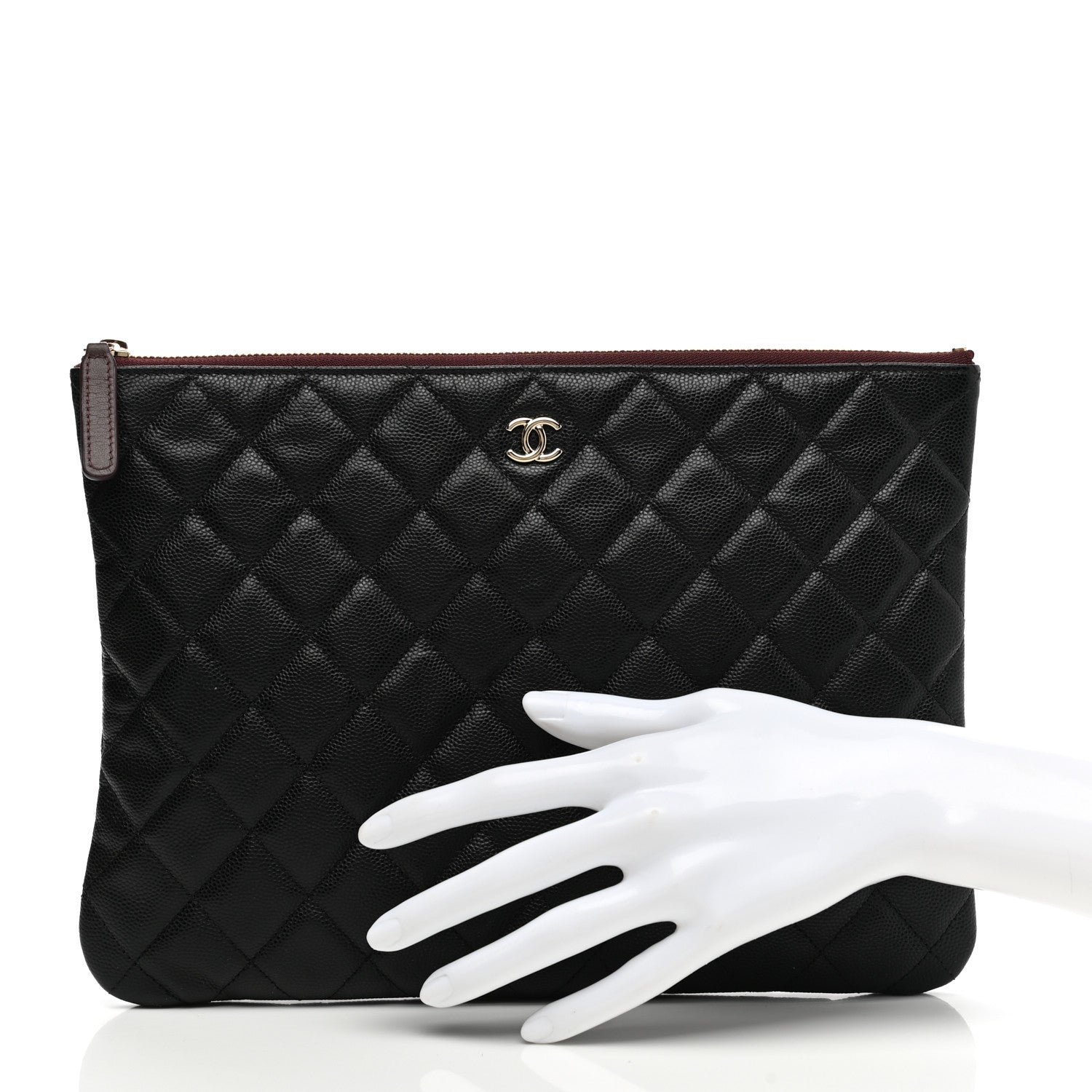 Chanel Caviar Quilted Medium Cosmetic Case Black 2 of 9