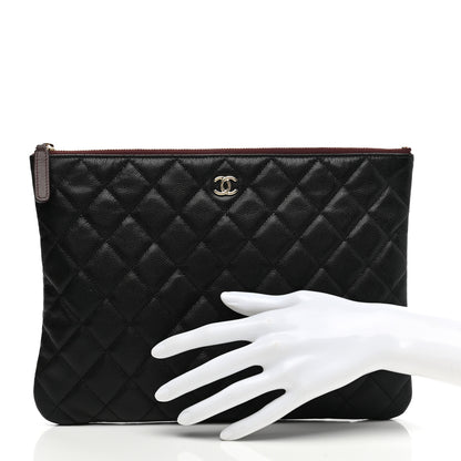 Chanel Caviar Quilted Medium Cosmetic Case Black 2 of 9