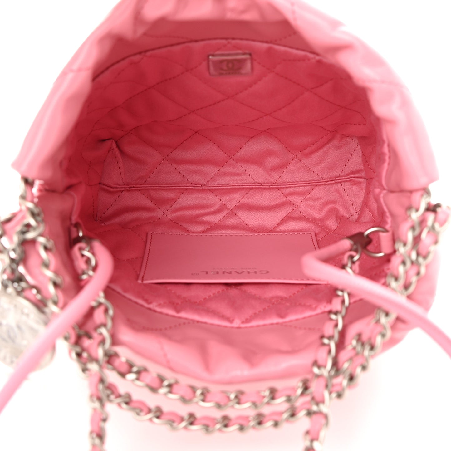 Shiny Calfskin Quilted Mini Chanel 22 Pink