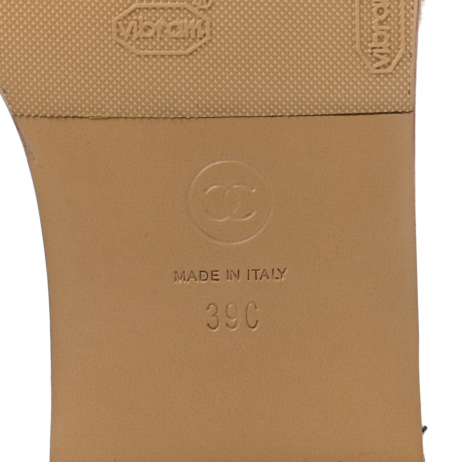 Chanel Cord CC Mules 39 Beige Black 6 of 9