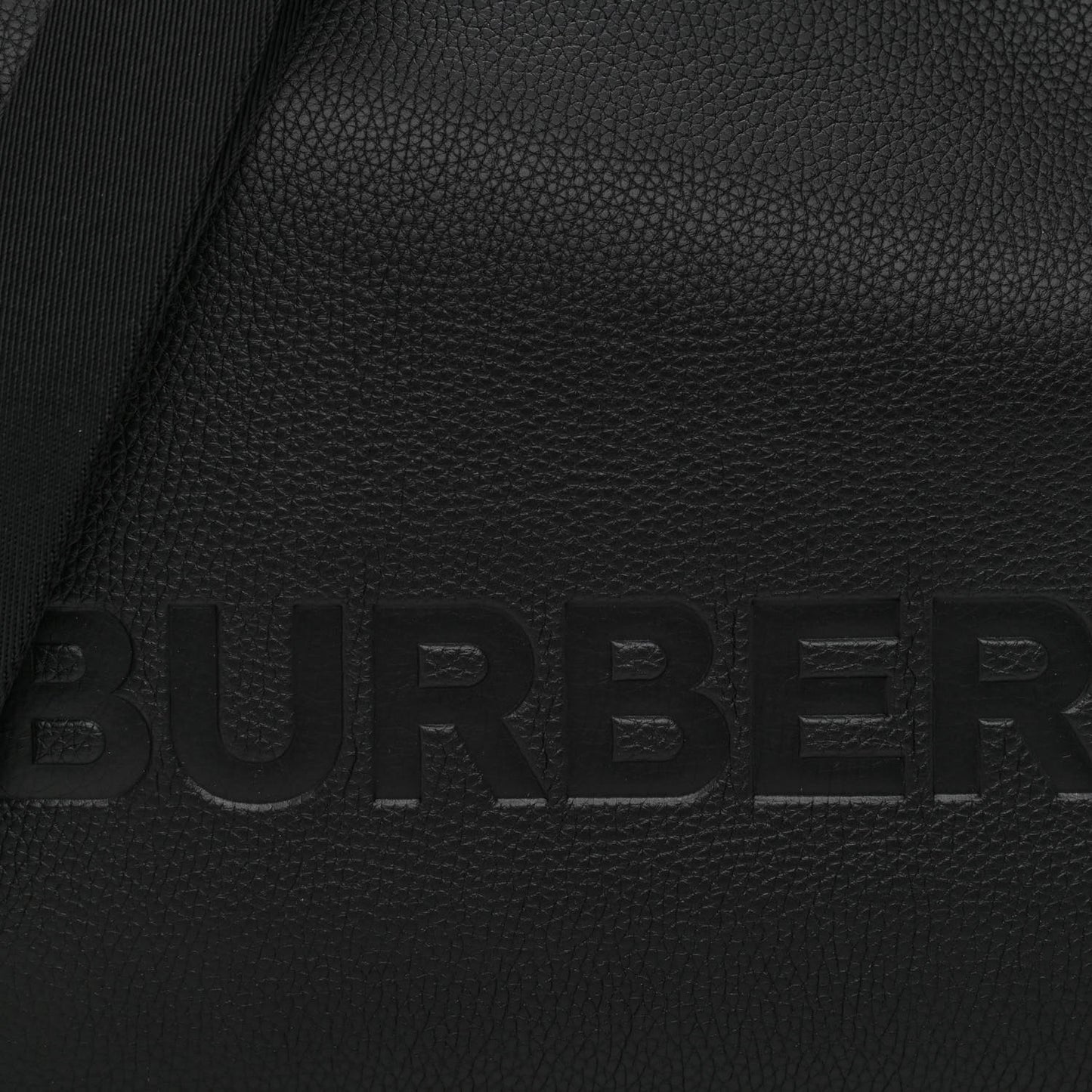 Grainy Calfskin Embossed Bruno Messenger Black