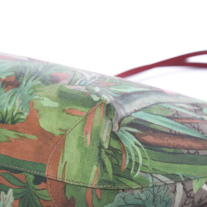 Gucci GG Supreme Monogram Tian Medium Shopping Tote Beige Multicolor Red 11 of 14